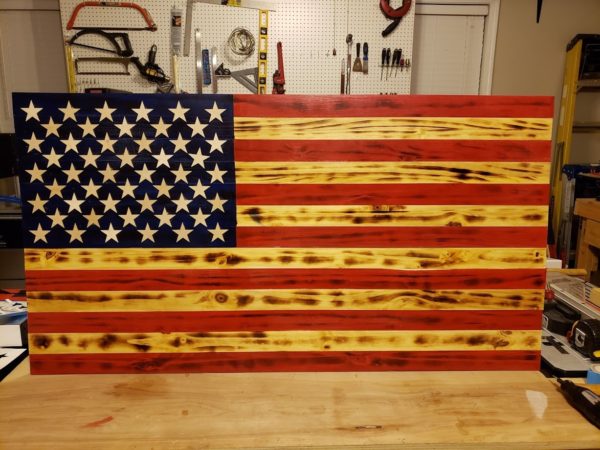 Wooden US Flag